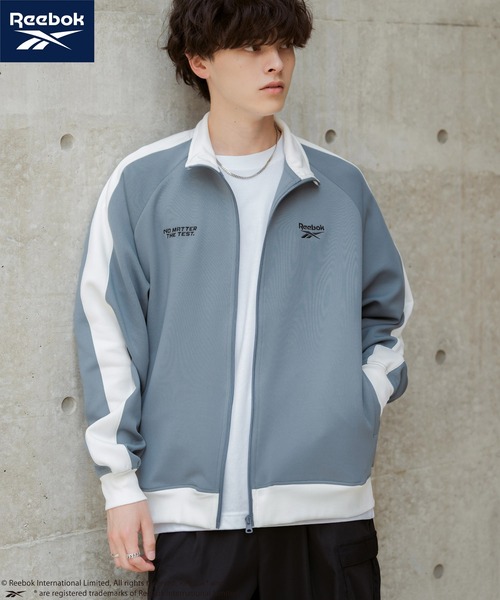Rocky Monroe(ロッキーモンロー)の「Reebok リーボック オーバーサイズ袖ラインワンポイントロゴ刺繍ポンチトラックジャケット(ブルゾン・メンズ・ブラック/ホワイト/ブルーグレー・M/L)」の19枚目の写真