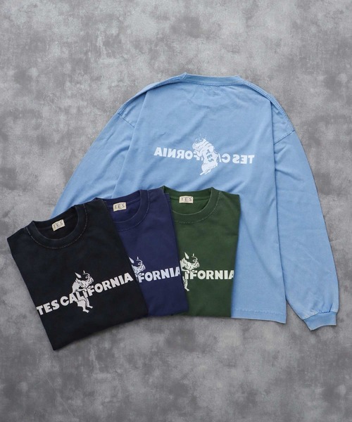 The Endless Summer(エンドレスサマー)の「TES CALIFORNIA LOGO PIGMENT LONG SLEEVE BIG T-SHIRT / ロンT(Tシャツ/カットソー・メンズ・グリーン/ネイビー/ブラック/サックスブルー・SMALL/MEDIUM/LARGE/X-LARGE)」の5枚目の写真