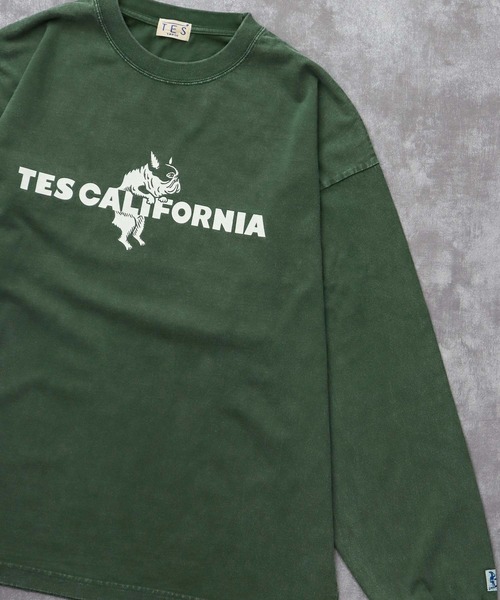The Endless Summer(エンドレスサマー)の「TES CALIFORNIA LOGO PIGMENT LONG SLEEVE BIG T-SHIRT / ロンT(Tシャツ/カットソー・メンズ・グリーン/ネイビー/ブラック/サックスブルー・SMALL/MEDIUM/LARGE/X-LARGE)」の12枚目の写真