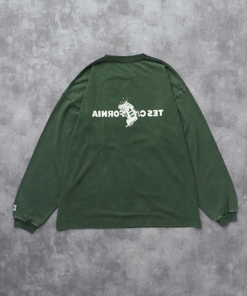 The Endless Summer(エンドレスサマー)の「TES CALIFORNIA LOGO PIGMENT LONG SLEEVE BIG T-SHIRT / ロンT(Tシャツ/カットソー・メンズ・グリーン/ネイビー/ブラック/サックスブルー・SMALL/MEDIUM/LARGE/X-LARGE)」の13枚目の写真