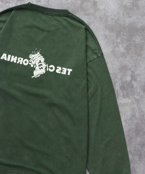 The Endless Summer(エンドレスサマー)の「TES CALIFORNIA LOGO PIGMENT LONG SLEEVE BIG T-SHIRT / ロンT(Tシャツ/カットソー・メンズ・グリーン/ネイビー/ブラック/サックスブルー・SMALL/MEDIUM/LARGE/X-LARGE)」の15枚目の写真