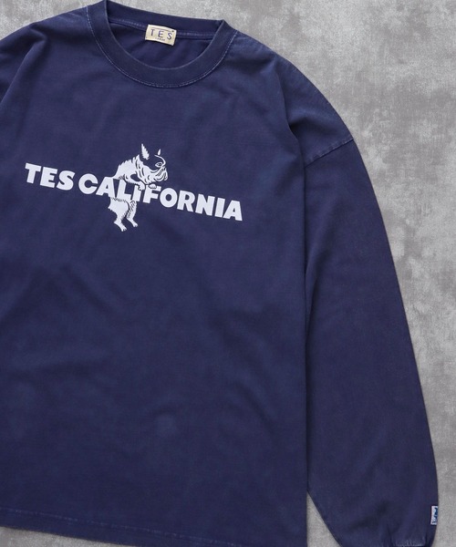 TES CALIFORNIA LOGO PIGMENT LONG SLEEVE BIG T-SHIRT / ロンT（T