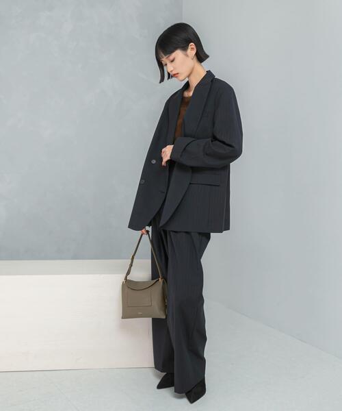 URBAN RESEARCH ROSSO WOMEN(アーバンリサーチ ロッソ)の「ウール混防シワテーラードジャケット(その他アウター・レディース・グレー/ネイビー・38/36)」の6枚目の写真
