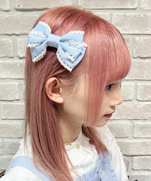 Chalmiere（シャルミエール）の「リボンクリップセット（バレッタ/ヘアクリップ・レディース・ネイビー/ホワイト/レッド/グリーン/ピンク/サックスブルー/ブラック・FREE）」の6枚目の写真
