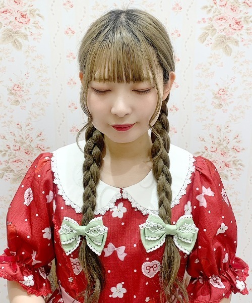 Chalmiere（シャルミエール）の「リボンクリップセット（バレッタ/ヘアクリップ・レディース・ネイビー/ホワイト/レッド/グリーン/ピンク/サックスブルー/ブラック・FREE）」の19枚目の写真