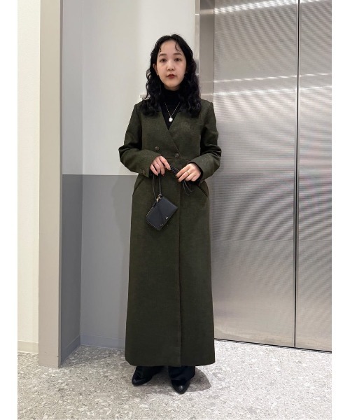 CIS.(シス)の「CIS. デュアルスタイルコートドレス ウォッシャブル ヘリンボーンツイード(ワンピース・レディース・グリーン/ブラック・36(7号)/38(9号))」の19枚目の写真