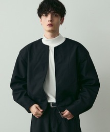 極美品⭐️VALENTINO ノーカラージャケット ジップアップ ブラック 8 フロントホックVカラージャケット【セットアップ着用可