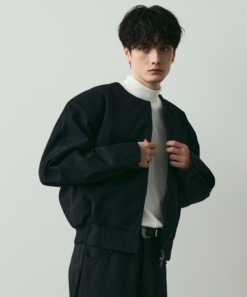 セール】No-Collar Zip Blouson / ノーカラージップブルゾン