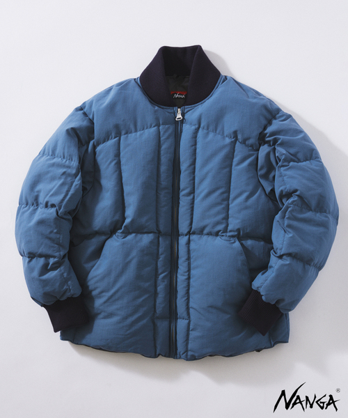 NANGA（ナンガ）の「NANGA / ナンガ 別注 リブ ダウンジャケット（ダウンジャケット/コート・メンズ・エメラルドブルー/ブラック/サファリグリーン・LARGE/MEDIUM）」の3枚目の写真