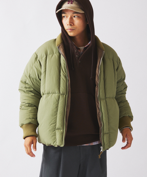 NANGA（ナンガ）の「NANGA / ナンガ 別注 リブ ダウンジャケット（ダウンジャケット/コート・メンズ・エメラルドブルー/ブラック/サファリグリーン・LARGE/MEDIUM）」の5枚目の写真