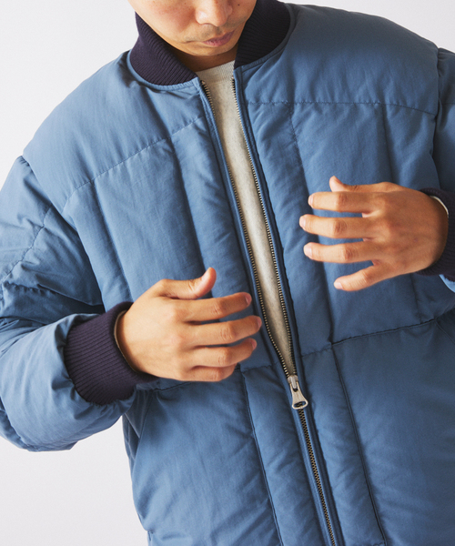 NANGA（ナンガ）の「NANGA / ナンガ 別注 リブ ダウンジャケット（ダウンジャケット/コート・メンズ・エメラルドブルー/ブラック/サファリグリーン・LARGE/MEDIUM）」の19枚目の写真