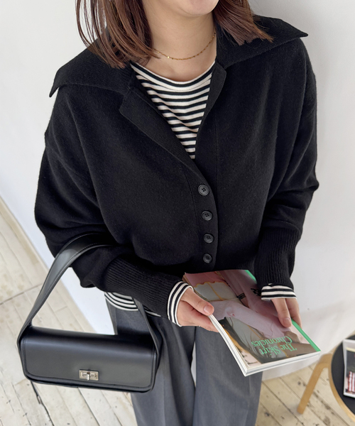 2025FW 新作】MUSICオープンカラーカーディガン（カーディガン/ボレロ  