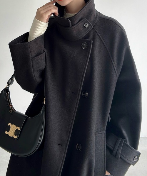 Meiru（メイル）の「3wayカラーロングコート（ステンカラーコート・レディース・ブラウン/ブラック/ダークグレー・SMALL/LARGE/MEDIUM）」の2枚目の写真