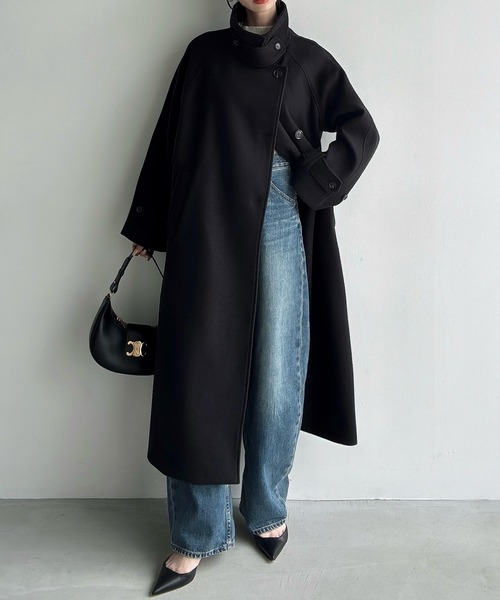 Meiru（メイル）の「3wayカラーロングコート（ステンカラーコート・レディース・ブラウン/ブラック/ダークグレー・SMALL/LARGE/MEDIUM）」の6枚目の写真