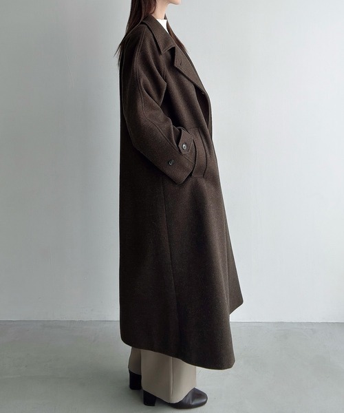 Meiru（メイル）の「3wayカラーロングコート（ステンカラーコート・レディース・ブラウン/ブラック/ダークグレー・SMALL/LARGE/MEDIUM）」の11枚目の写真