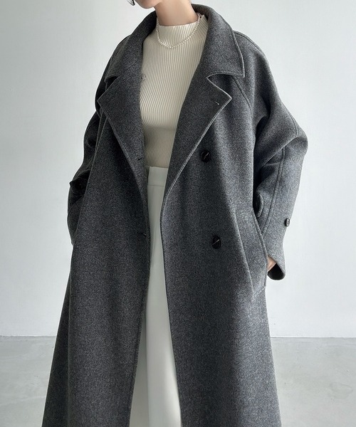 Meiru（メイル）の「3wayカラーロングコート（ステンカラーコート・レディース・ブラウン/ブラック/ダークグレー・SMALL/LARGE/MEDIUM）」の17枚目の写真
