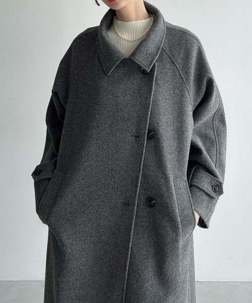 Meiru（メイル）の「3wayカラーロングコート（ステンカラーコート・レディース・ブラウン/ブラック/ダークグレー・SMALL/LARGE/MEDIUM）」の19枚目の写真