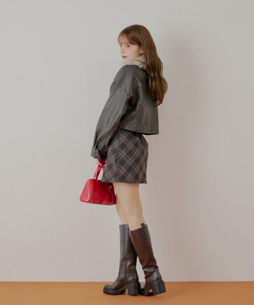 WEB限定】ファー取り外し胸ロゴショート丈ブルゾン（ブルゾン）｜Chico