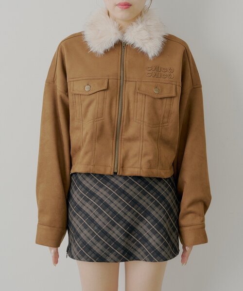 日本製✩ウール95%✩ブルーフォックス✩ノーカラー✩ファー取り外し可能 日本製✩ウール95%✩ブルーフォックス✩ノーカラー✩ファー