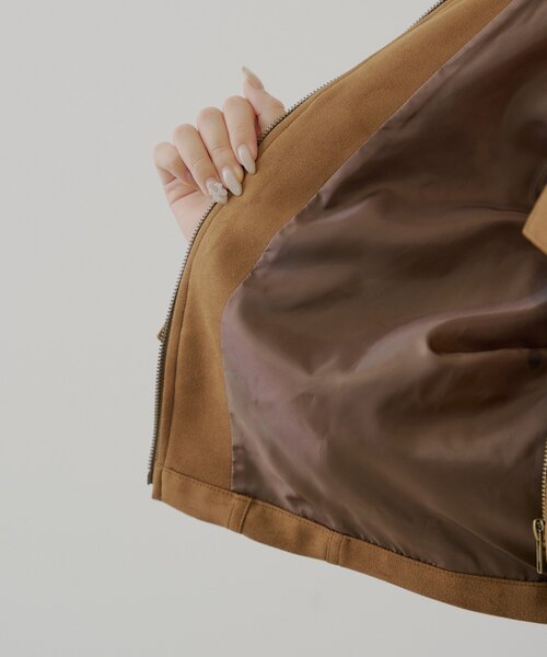 WEB限定】ファー取り外し胸ロゴショート丈ブルゾン（ブルゾン