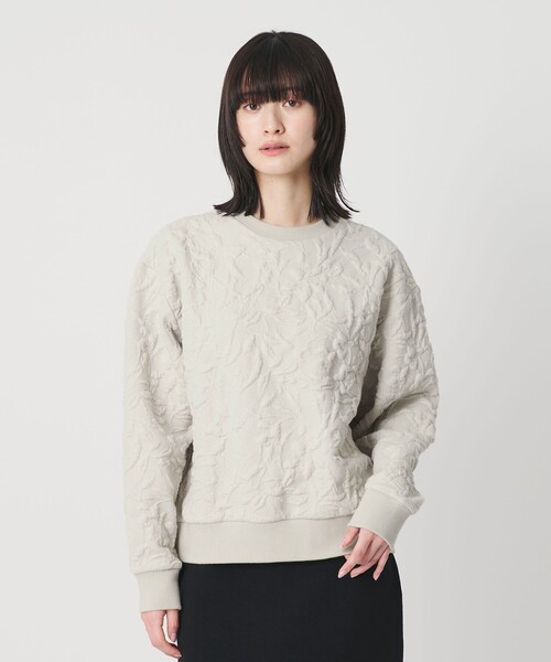 BEAUTY&YOUTH UNITED ARROWS（ビューティーアンドユースユナイテッドアローズ）の「ボタニカルジャガード プルオーバー（Tシャツ/カットソー・レディース・ブラック/ダークグレー/オフホワイト/ライム・FREE）」の4枚目の写真