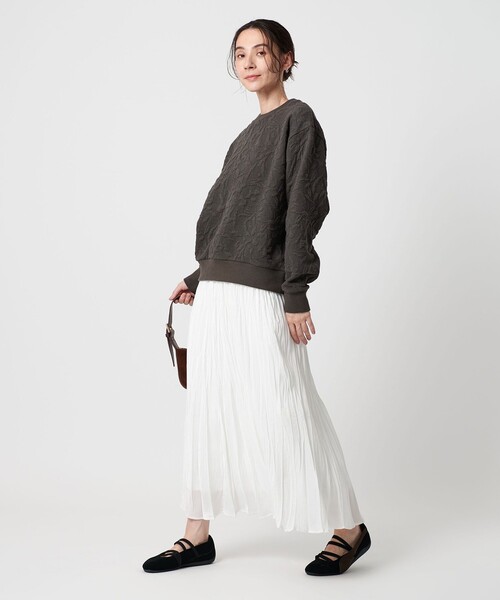 BEAUTY&YOUTH UNITED ARROWS(ビューティーアンドユースユナイテッドアローズ)の「ボタニカルジャガード プルオーバー(Tシャツ/カットソー・レディース・ブラック/ダークグレー/オフホワイト/ライム・FREE)」の11枚目の写真