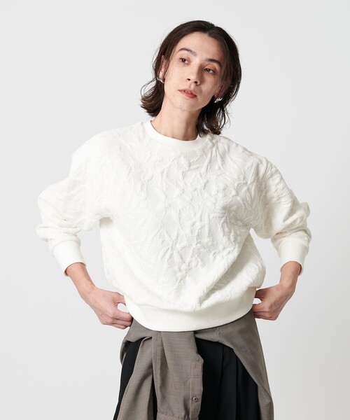 BEAUTY&YOUTH UNITED ARROWS（ビューティーアンドユースユナイテッドアローズ）の「ボタニカルジャガード プルオーバー（Tシャツ/カットソー・レディース・ブラック/ダークグレー/オフホワイト/ライム・FREE）」の11枚目の写真