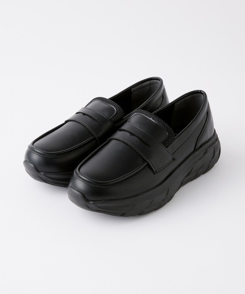 U.S. POLO ASSN.（ユーエスポロアッスン）の「U.S. POLO ASSN. /ユーエスポロアッスン 別注 ボリュームソール コインローファースニーカー（ローファー・レディース・ブラウン/ブラック・25cm/24cm/23cm）」の4枚目の写真