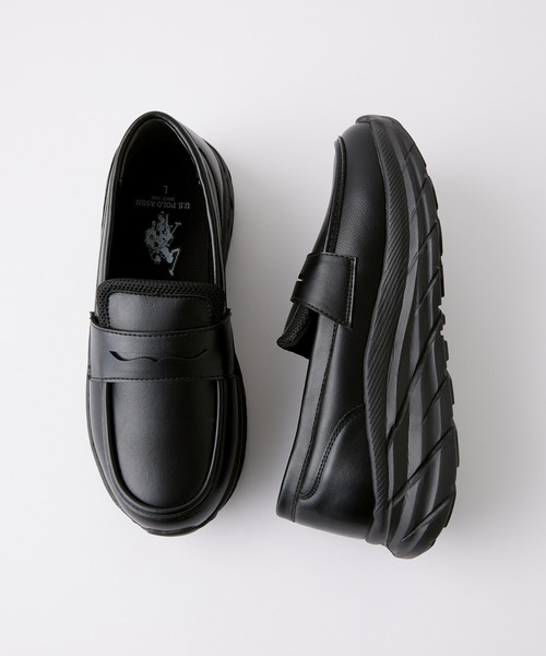 U.S. POLO ASSN.（ユーエスポロアッスン）の「U.S. POLO ASSN. /ユーエスポロアッスン 別注 ボリュームソール コインローファースニーカー（ローファー・レディース・ブラウン/ブラック・25cm/24cm/23cm）」の9枚目の写真
