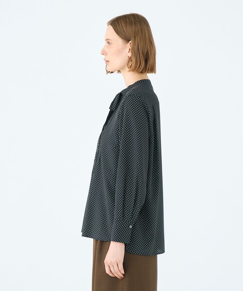 ミニドットプリント スリムボウタイブラウス（シャツ/ブラウス