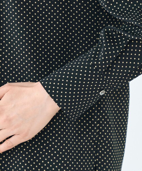 ミニドットプリント スリムボウタイブラウス（シャツ/ブラウス