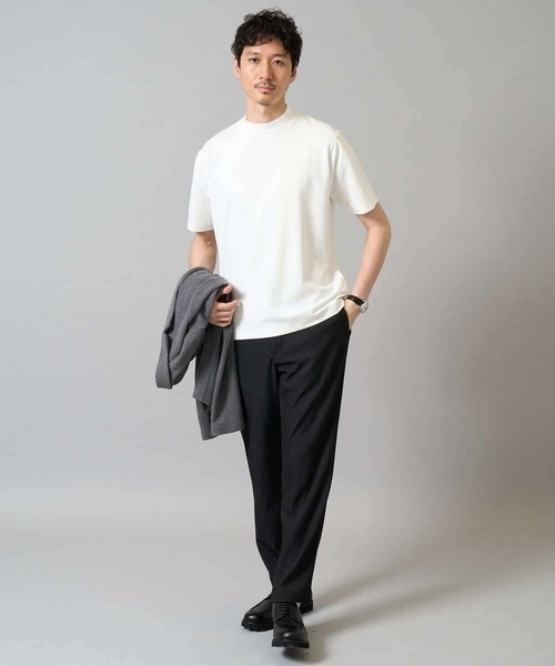 a.v.v（アーヴェヴェ）の「【イージーケア】ポンチモックネックスマートＴシャツ【毛玉になりにくい/洗濯機で洗える】〈ON/OFF SERIES〉（Tシャツ/カットソー・メンズ・ブラック/ホワイト・48/44/46）」の20枚目の写真