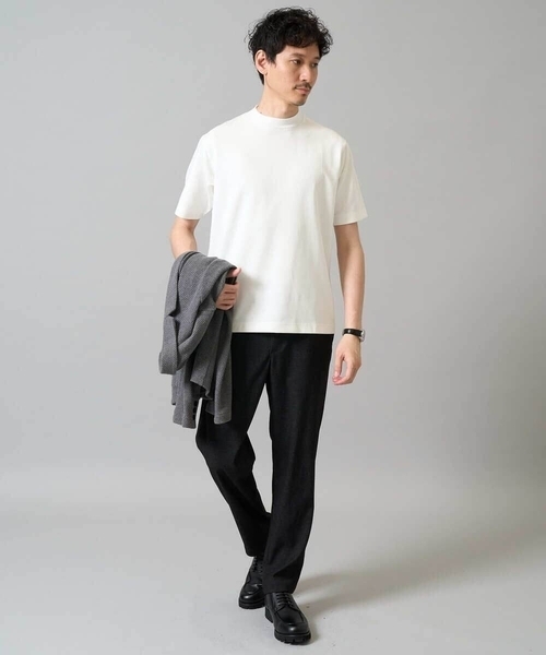 a.v.v（アーヴェヴェ）の「【イージーケア】ポンチモックネックスマートＴシャツ【毛玉になりにくい/洗濯機で洗える】〈ON/OFF SERIES〉（Tシャツ/カットソー・メンズ・ブラック/ホワイト・48/44/46）」の13枚目の写真