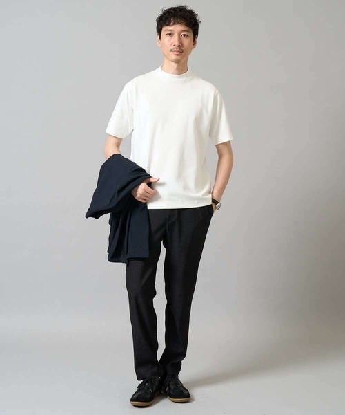 a.v.v（アーヴェヴェ）の「【イージーケア】ポンチモックネックスマートＴシャツ【毛玉になりにくい/洗濯機で洗える】〈ON/OFF SERIES〉（Tシャツ/カットソー・メンズ・ブラック/ホワイト・48/44/46）」の21枚目の写真
