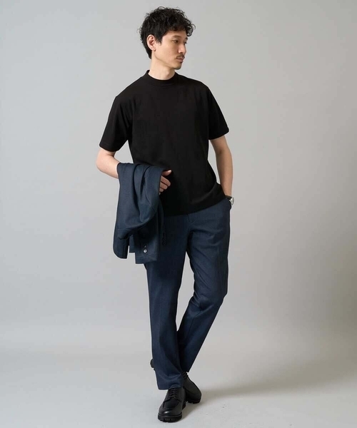a.v.v（アーヴェヴェ）の「【イージーケア】ポンチモックネックスマートＴシャツ【毛玉になりにくい/洗濯機で洗える】〈ON/OFF SERIES〉（Tシャツ/カットソー・メンズ・ブラック/ホワイト・48/44/46）」の17枚目の写真