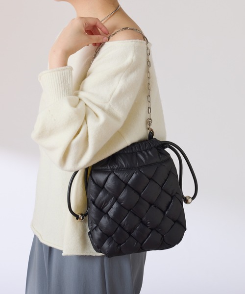 PAPILLONNER(パピヨネ)の「【OT】スクエアメッシュショルダー(ショルダーバッグ・レディース・ブラック/アイボリー・FREE)」の7枚目の写真