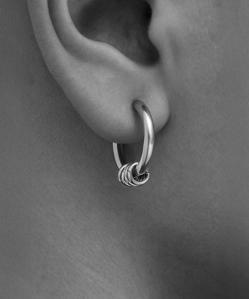 セール】【IZU】 シルバー フープピアス メンズ レディース ユニ