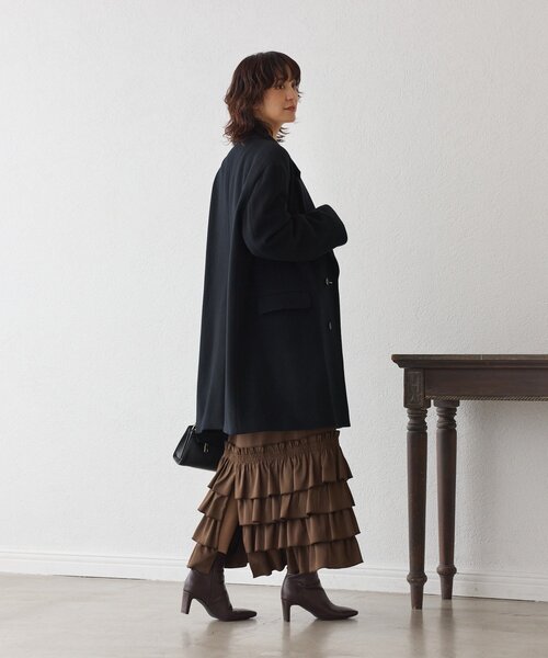 RIVE DROITE(リヴドロワ)の「【大人ハンサム】ウールビーバーテーラードコート(その他アウター・レディース・グレー/ブラック・38/36)」の5枚目の写真