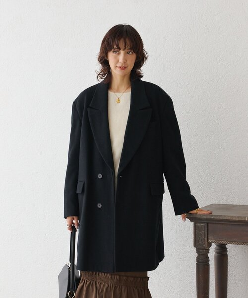 RIVE DROITE(リヴドロワ)の「【大人ハンサム】ウールビーバーテーラードコート(その他アウター・レディース・グレー/ブラック・38/36)」の7枚目の写真