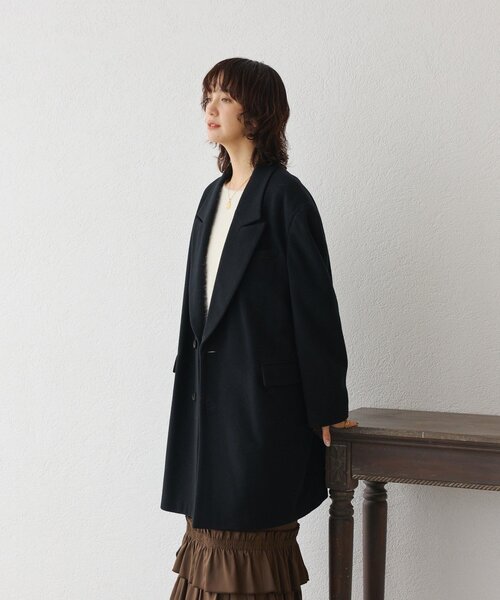 RIVE DROITE(リヴドロワ)の「【大人ハンサム】ウールビーバーテーラードコート(その他アウター・レディース・グレー/ブラック・38/36)」の8枚目の写真