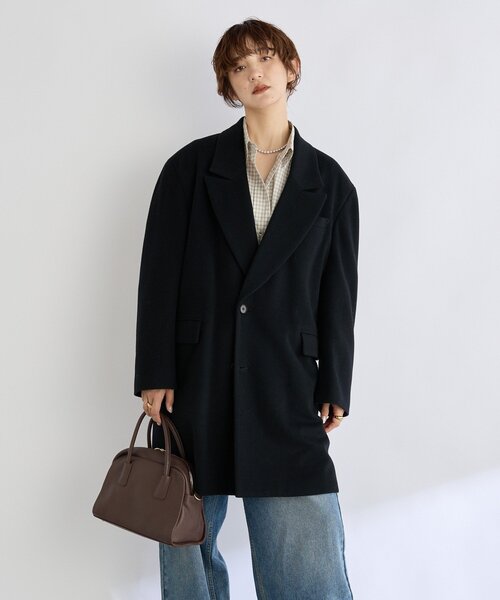 RIVE DROITE(リヴドロワ)の「【大人ハンサム】ウールビーバーテーラードコート(その他アウター・レディース・グレー/ブラック・38/36)」の15枚目の写真