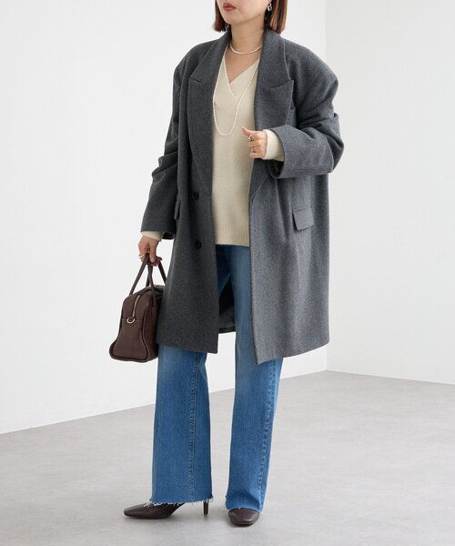 RIVE DROITE(リヴドロワ)の「【大人ハンサム】ウールビーバーテーラードコート(その他アウター・レディース・グレー/ブラック・38/36)」の20枚目の写真