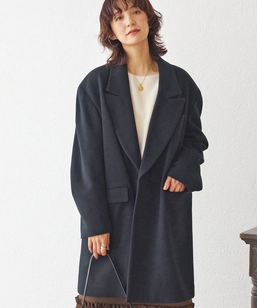 RIVE DROITE(リヴドロワ)の「【大人ハンサム】ウールビーバーテーラードコート(その他アウター・レディース・グレー/ブラック・38/36)」の2枚目の写真