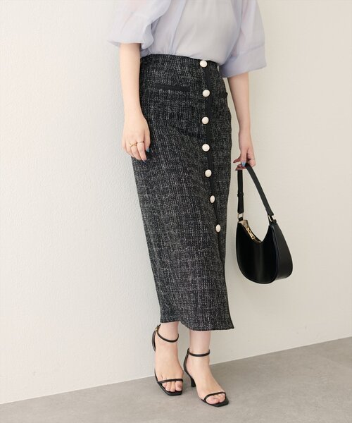 natural couture(ナチュラルクチュール)の「【WEB限定】ブレードテープ使いツイードスカート(スカート・レディース・ブラウン/アイボリー/ブラック/ブルー/チャコールグレー・FREE)」の20枚目の写真