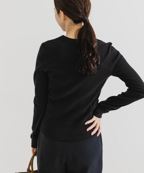 URBAN RESEARCH（アーバンリサーチ）の「ヘンリーネックリブカットソー（Tシャツ/カットソー・レディース・ホワイト系その他/ブラック・FREE）」の18枚目の写真