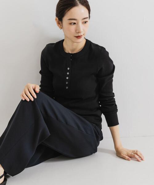 URBAN RESEARCH（アーバンリサーチ）の「ヘンリーネックリブカットソー（Tシャツ/カットソー・レディース・ホワイト系その他/ブラック・FREE）」の12枚目の写真