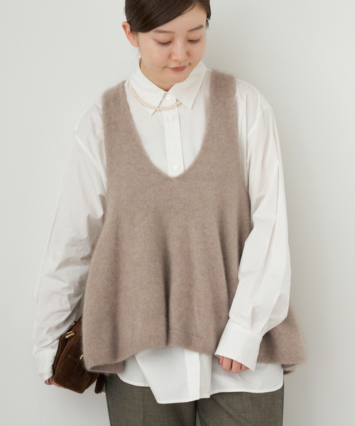 イエナ　IENA　エンリカ　enrica フレアニットトップス　ニットベスト イエナ IENA 《予約》enrica/エンリカ フレアニットトップス （グレー