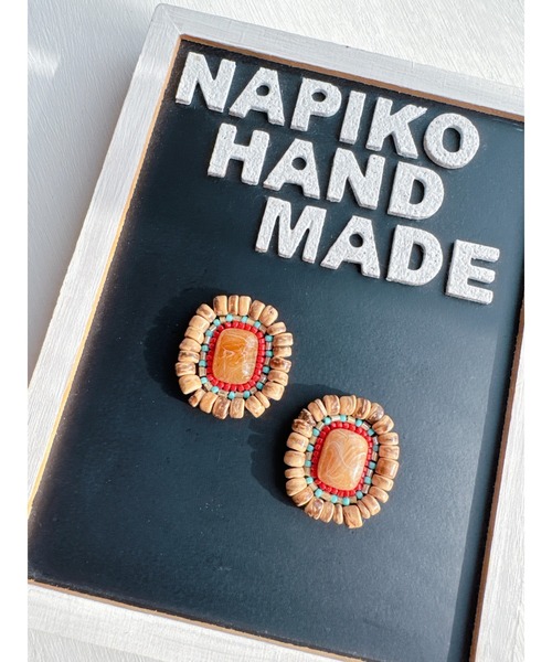 tone(トーン)の「【NAPIKO】ウッド♡マーブルカボション☆ビーズアクセサリー◇マルチ/ピアス(MA)(ピアス(両耳用)・レディース・マルチ・FREE)」の2枚目の写真