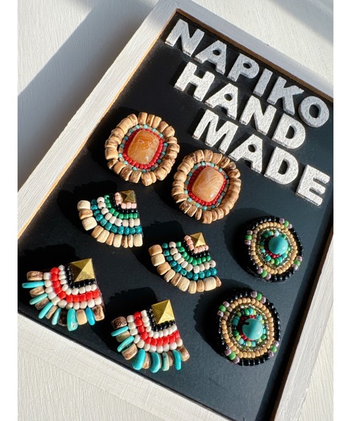 tone(トーン)の「【NAPIKO】ウッド♡マーブルカボション☆ビーズアクセサリー◇マルチ/ピアス(MA)(ピアス(両耳用)・レディース・マルチ・FREE)」の4枚目の写真