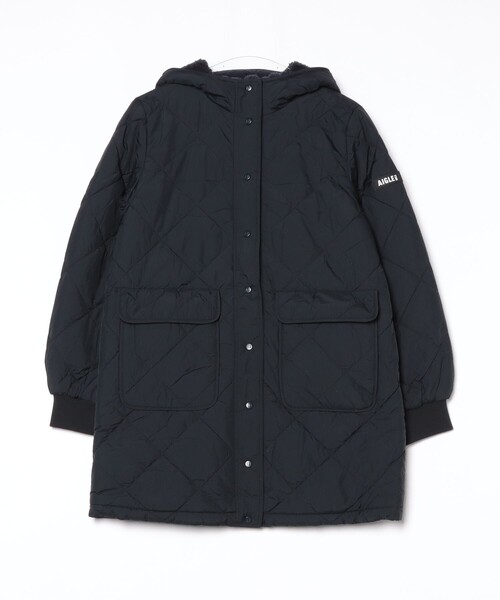 AIGLE（エーグル）の「DUPONT SORONA中綿 撥水 インサレーション リバーシブル キルティングボアジャケット（ダウンジャケット/コート・レディース・ブラック/グレー/ライトグレー・38/36/40）」の14枚目の写真